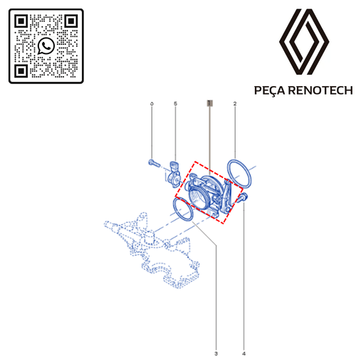 RN 102870-NX 7700102870 CORPO DE BORBOLETA MOT 1.6 16V K4M SCECL IIMEG MECANICO 5